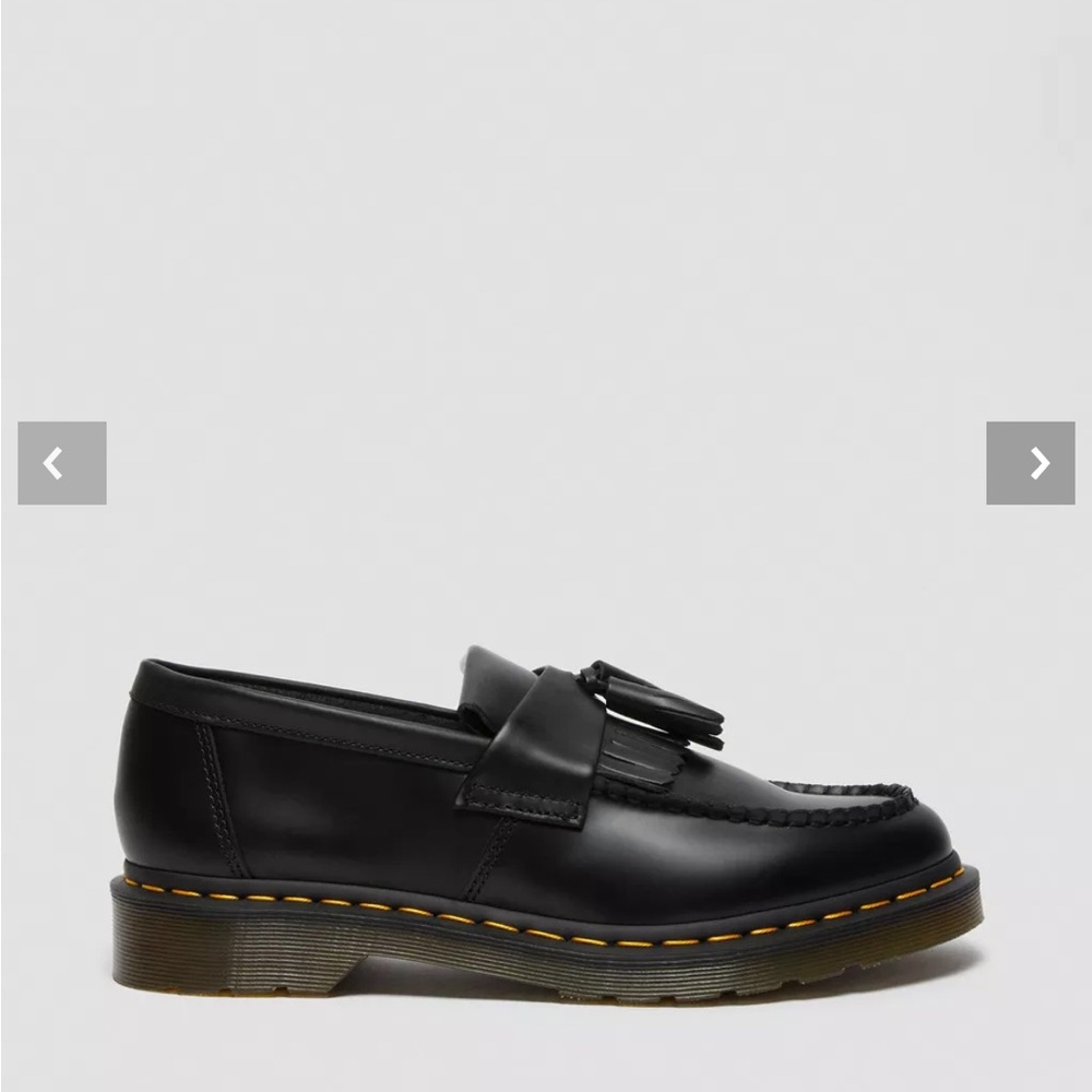 Dr. Martens Women’s Adrian Yellow Stitch Black Tassel Loafers - Picture 4 of 5
